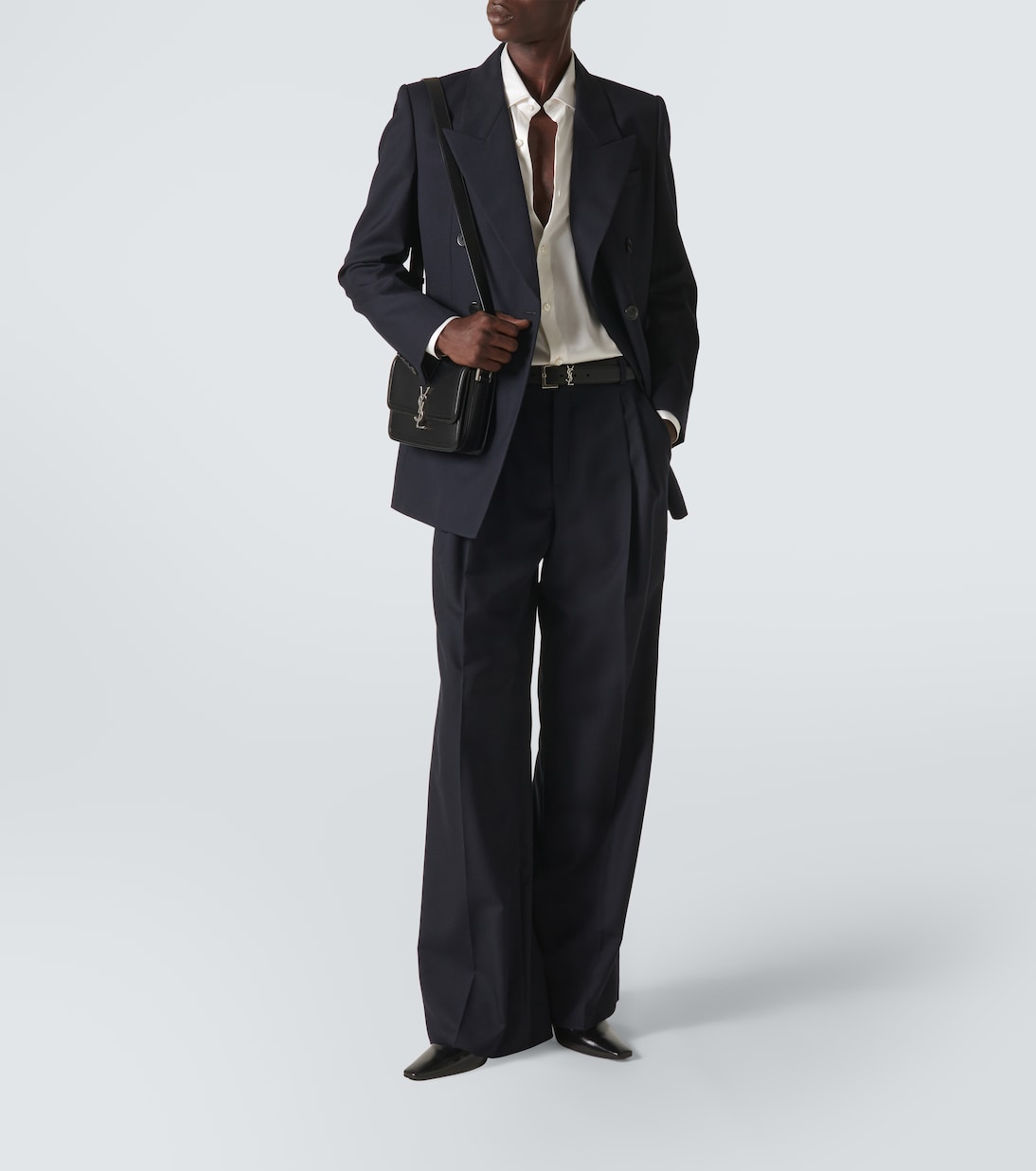 High-rise wool wide-leg pants | Saint Laurent