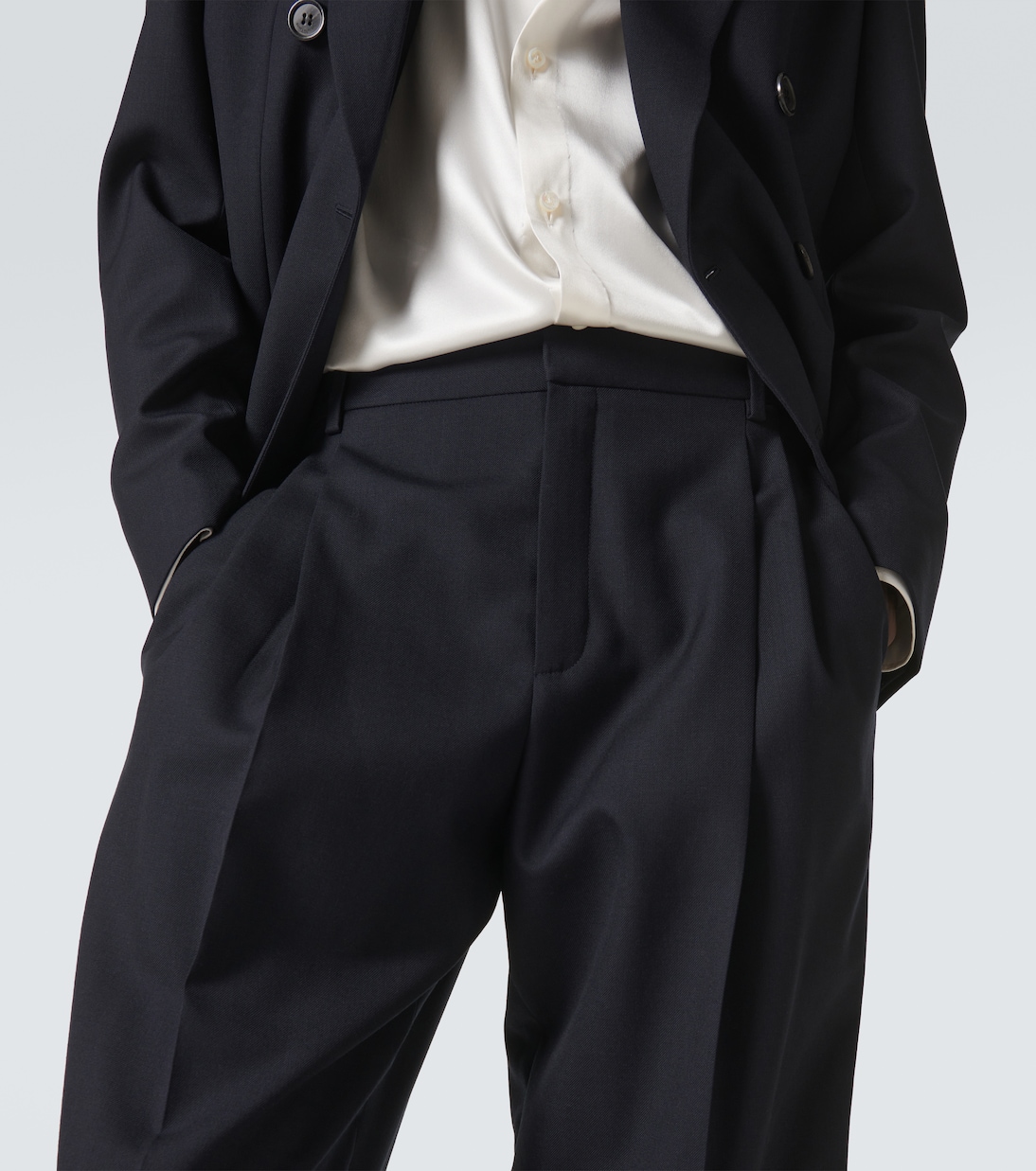 High-rise wool wide-leg pants | Saint Laurent