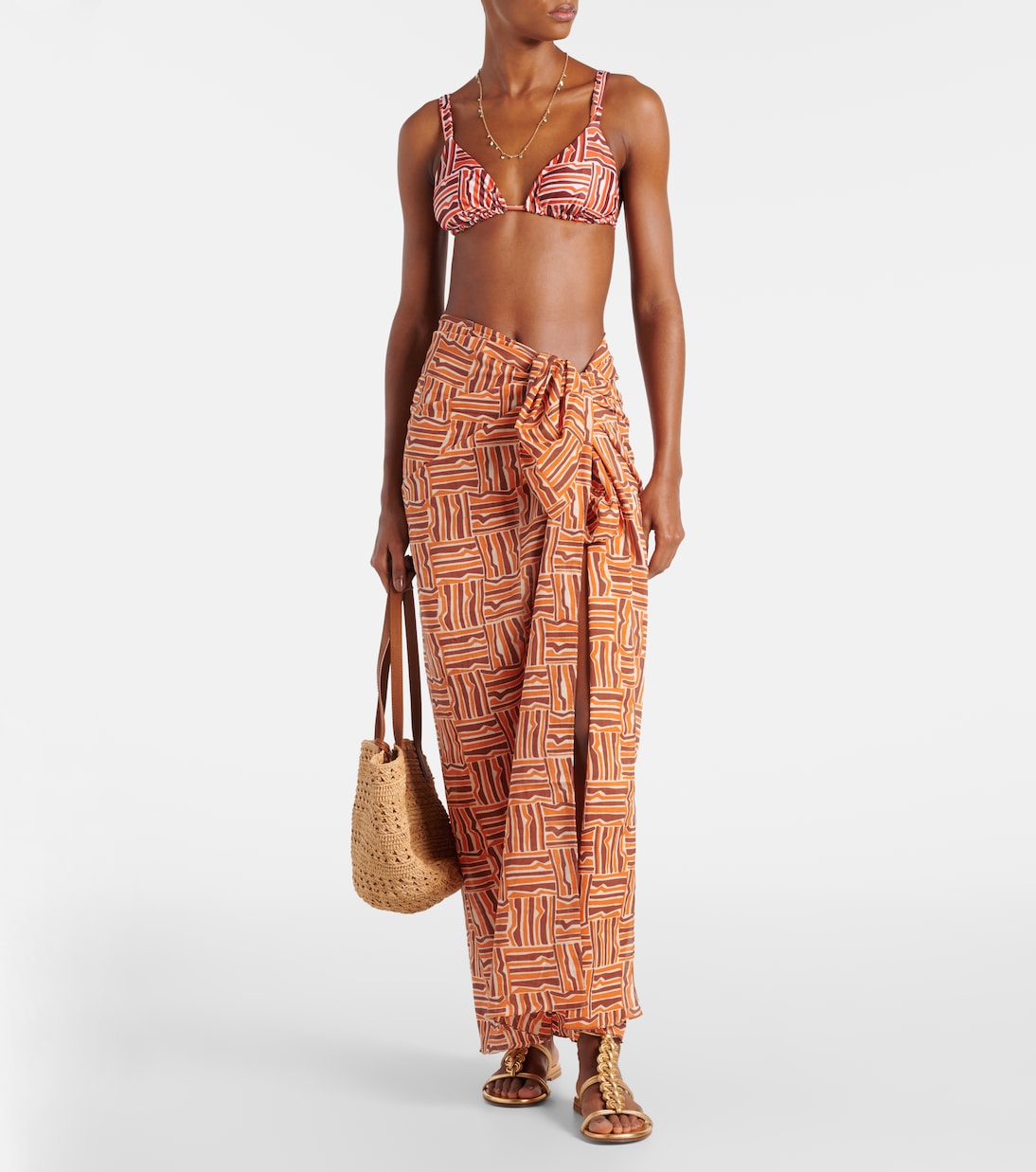 Bedruckter Pareo Zinnia aus Baumwolle | Faithfull