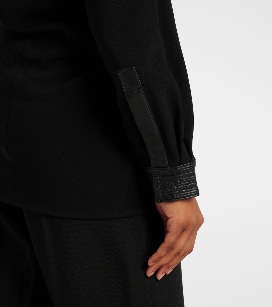 Top Alexis aus Crêpe mit Lederimitat | Proenza Schouler