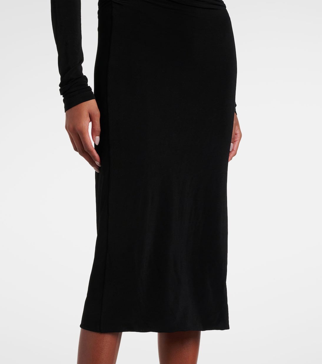 Vestido midi de punto con espalda drapeada | Saint Laurent