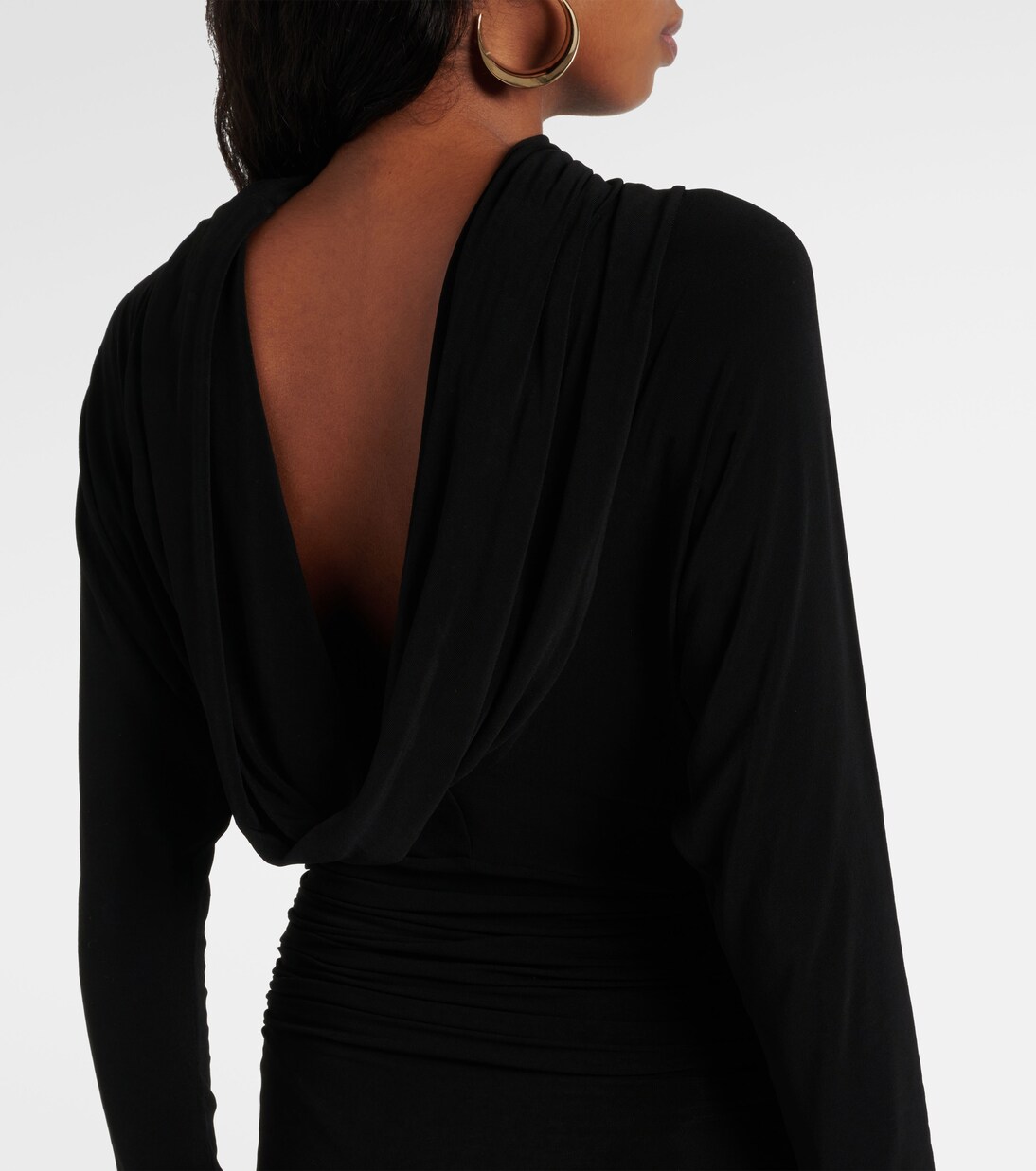 Vestido midi de punto con espalda drapeada | Saint Laurent