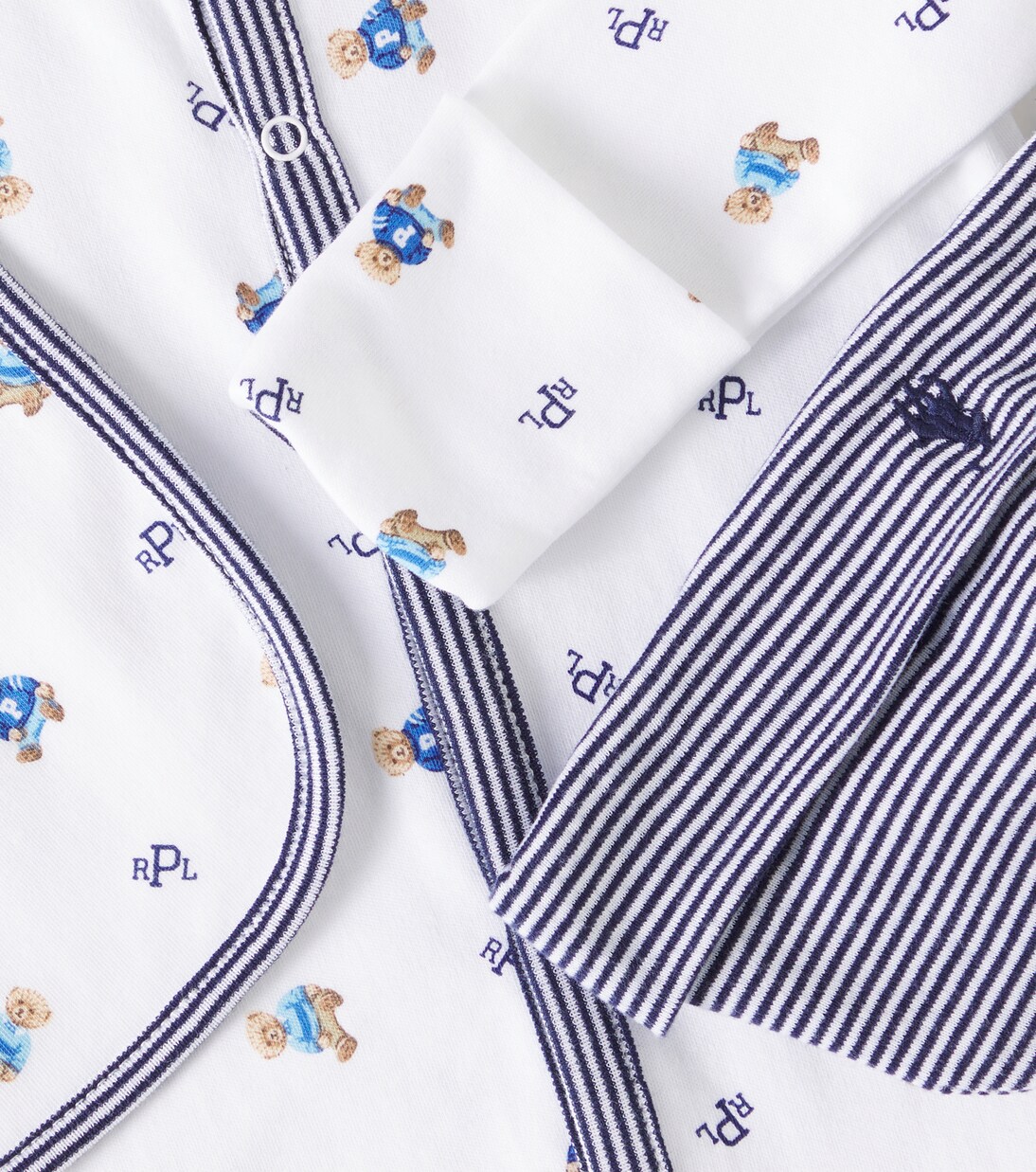 Baby cotton onesie, bib, and beanie set | Polo Ralph Lauren Kids