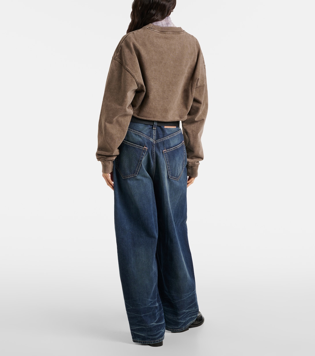 Cropped-Sweatshirt aus Baumwoll-Jersey | Acne Studios