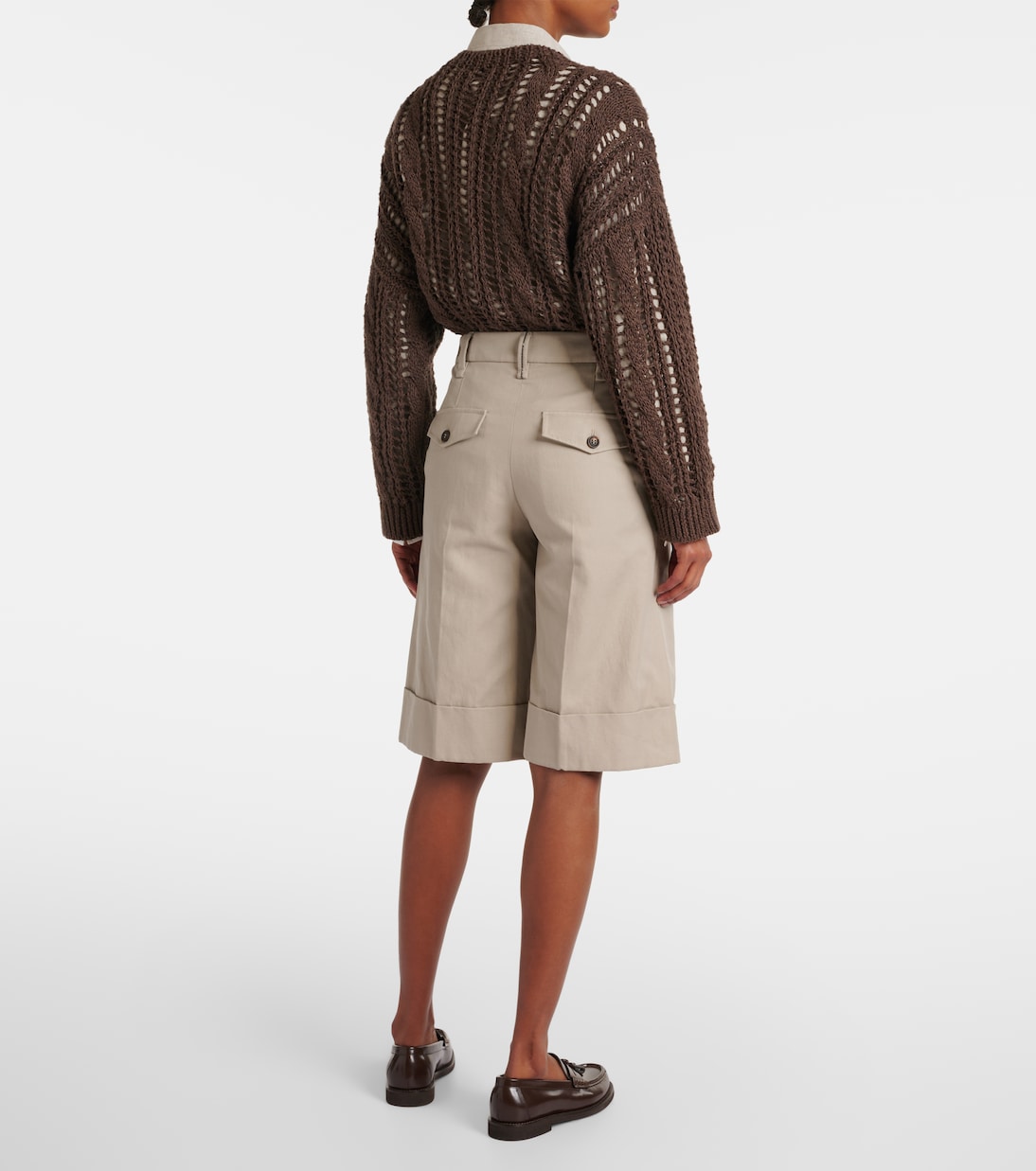 Bermuda en coton et lin | Brunello Cucinelli