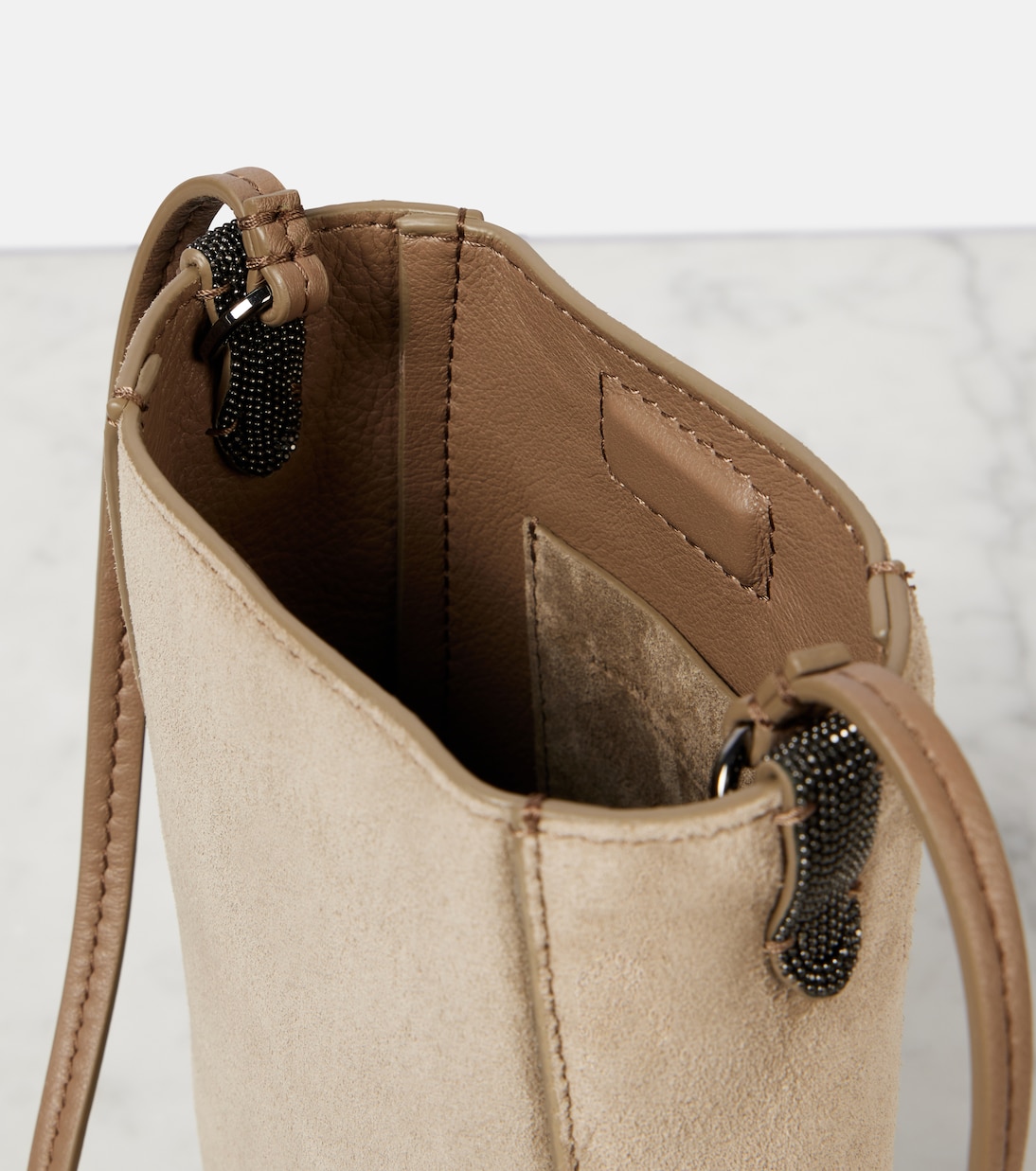 Borsa a tracolla Mini in suede | Brunello Cucinelli