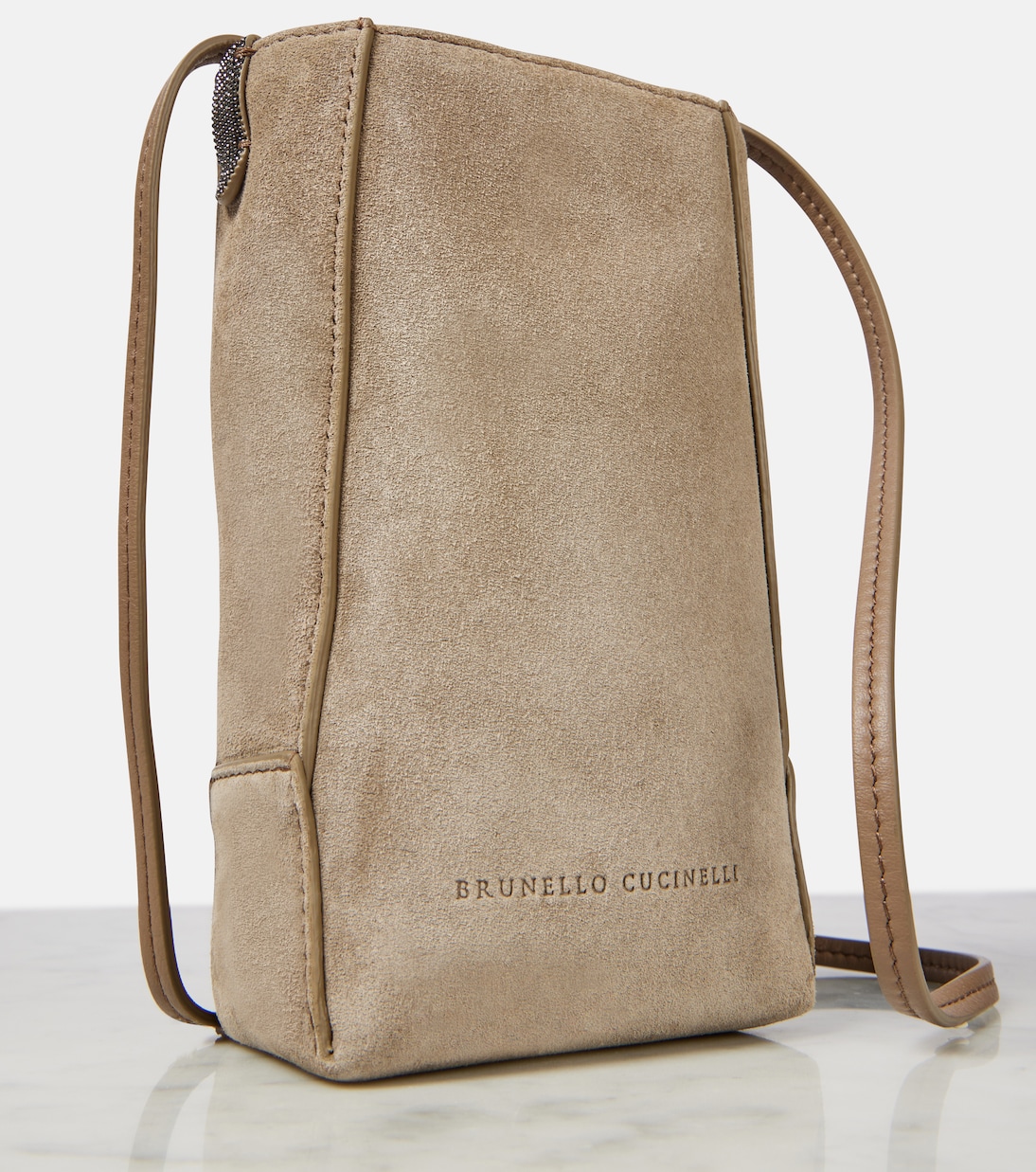 Borsa a tracolla Mini in suede | Brunello Cucinelli