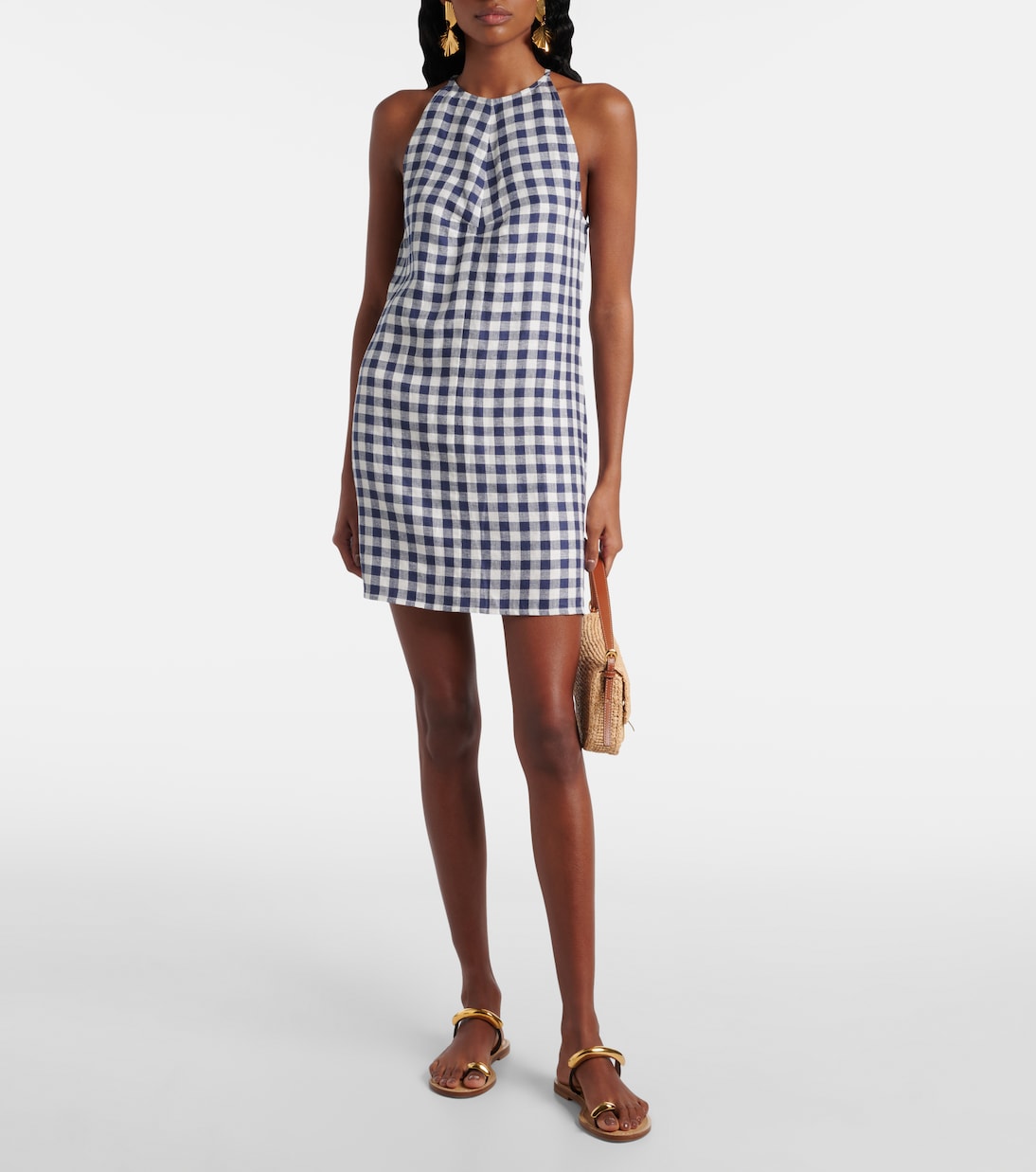 Robe Antigua en lin à carreaux vichy | Asceno