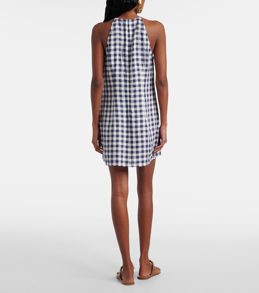 Robe Antigua en lin à carreaux vichy | Asceno