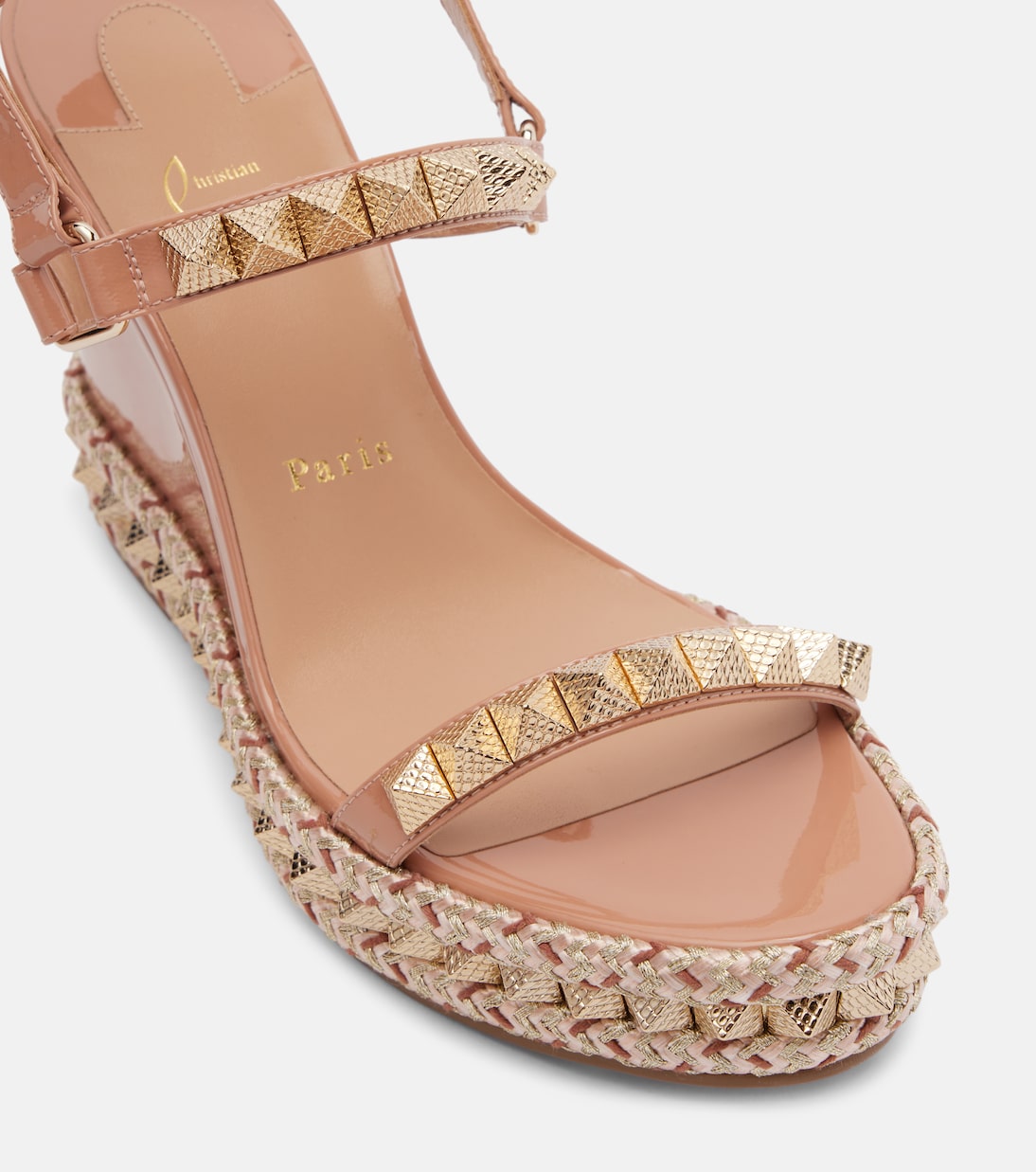 Pyra Clou 110 leather espadrille wedges | Christian Louboutin