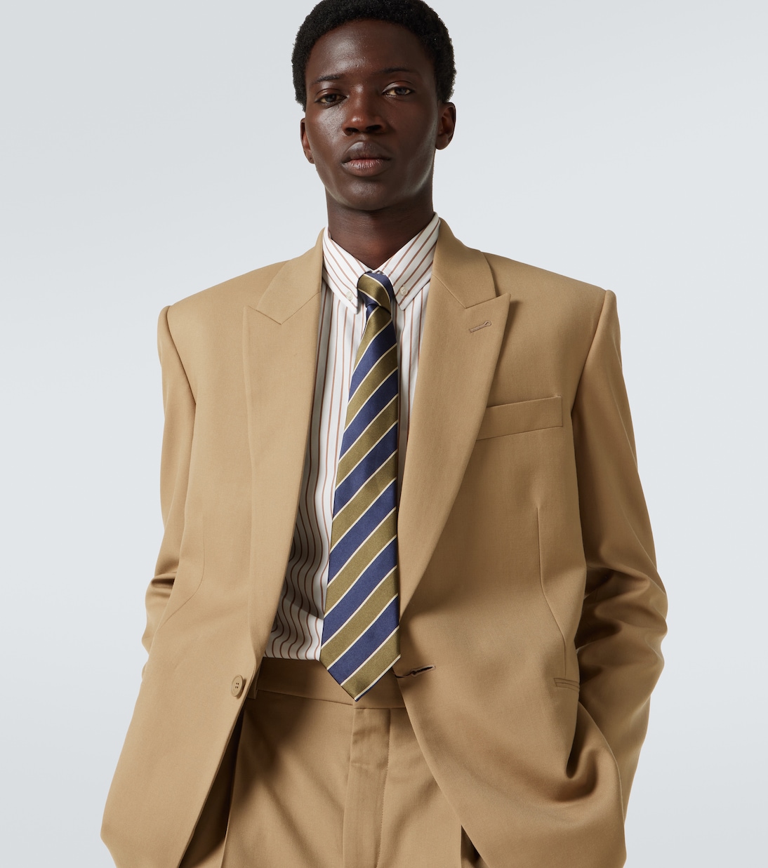 Striped silk twill tie | Saint Laurent