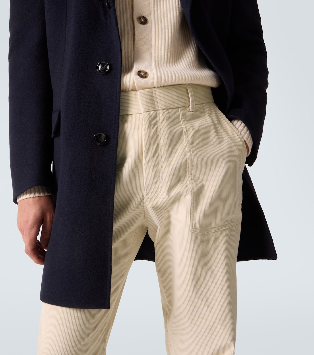 Cotton and wool corduroy straight pants | Brioni