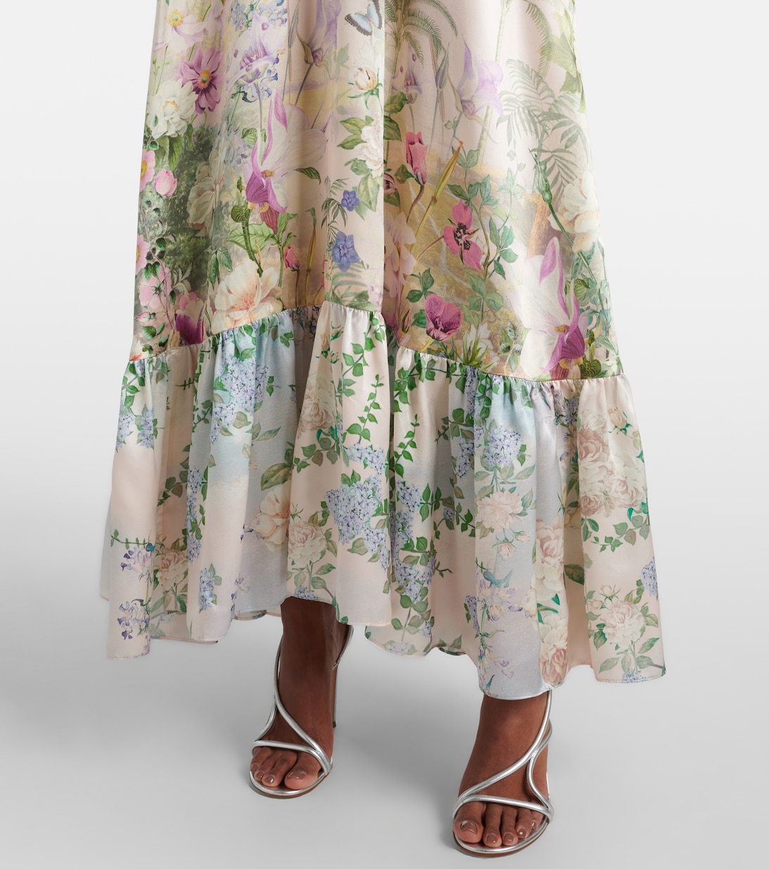 Robe longue en soie à cristaux | Camilla