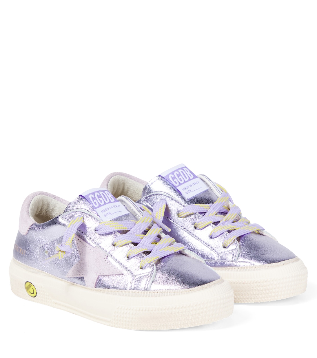 Baskets May en cuir métallisé | Golden Goose Kids