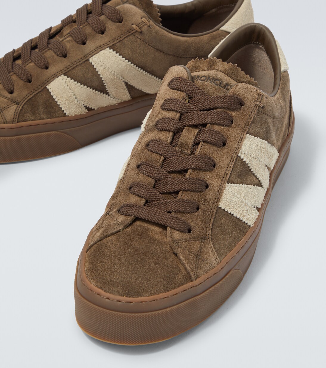 Monaco2 suede and leather sneakers | Moncler