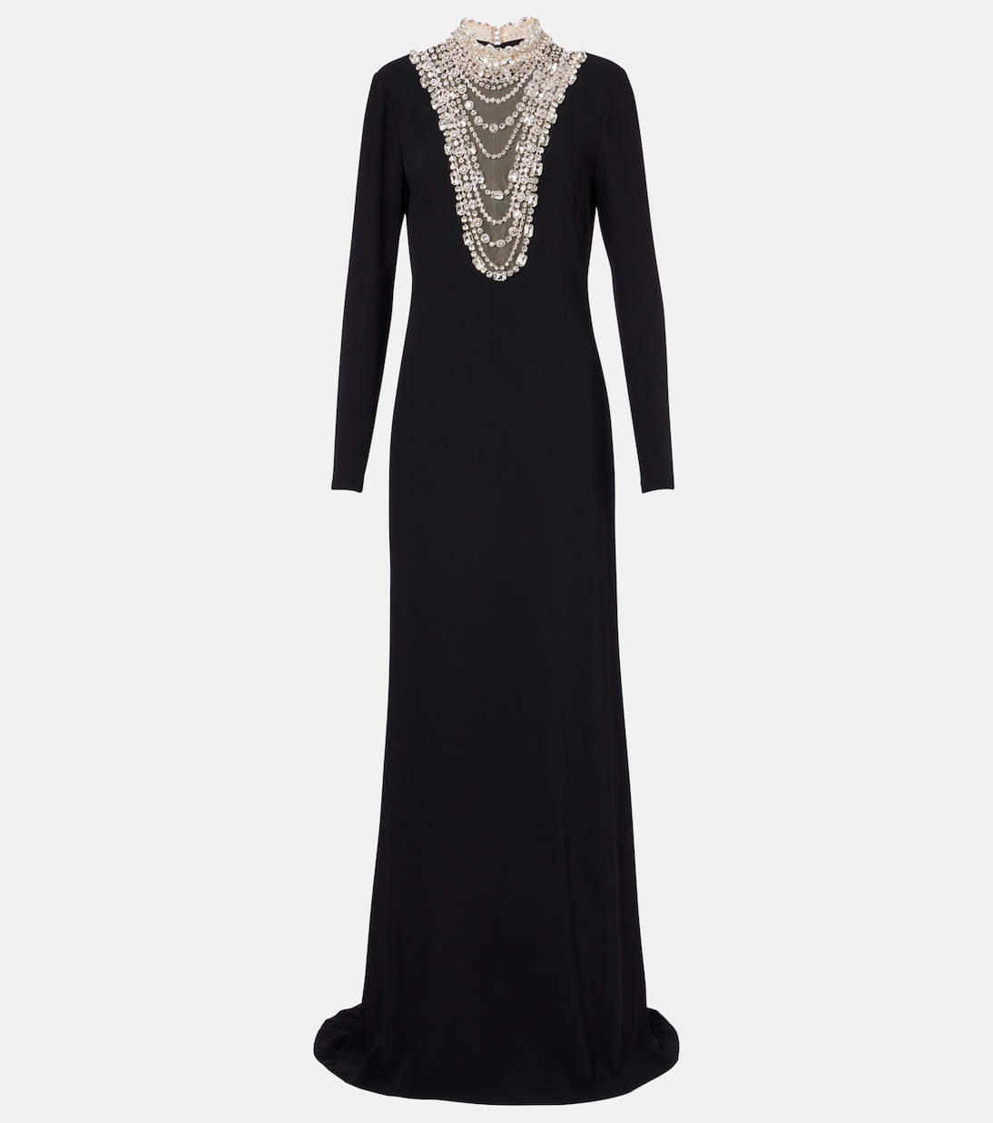 Robe Dellana aus Crêpe mit Kristallen | Costarellos