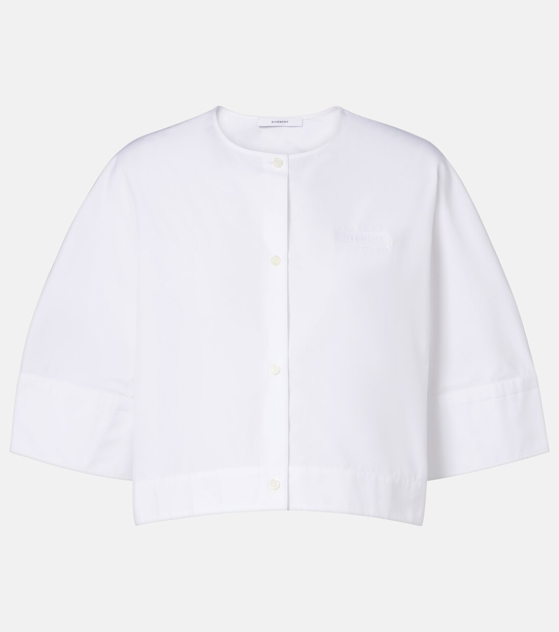 Logo cropped cotton poplin shirt | Givenchy
