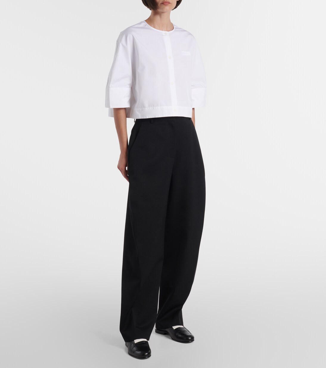 Logo cropped cotton poplin shirt | Givenchy