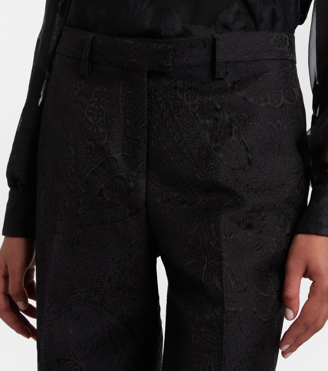 Paisley jacquard bootcut pants | Etro