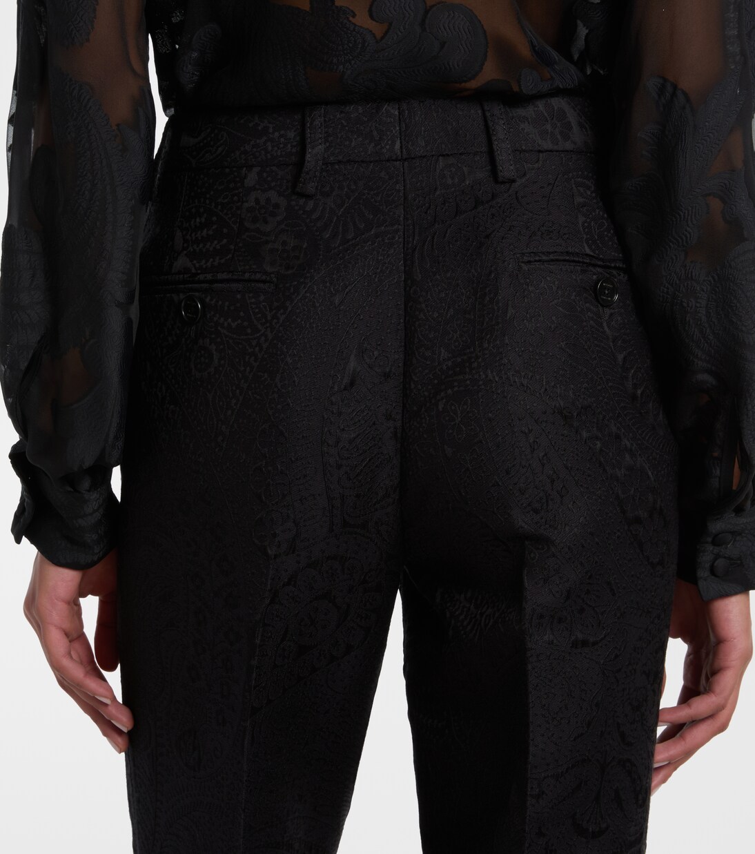 Paisley jacquard bootcut pants | Etro