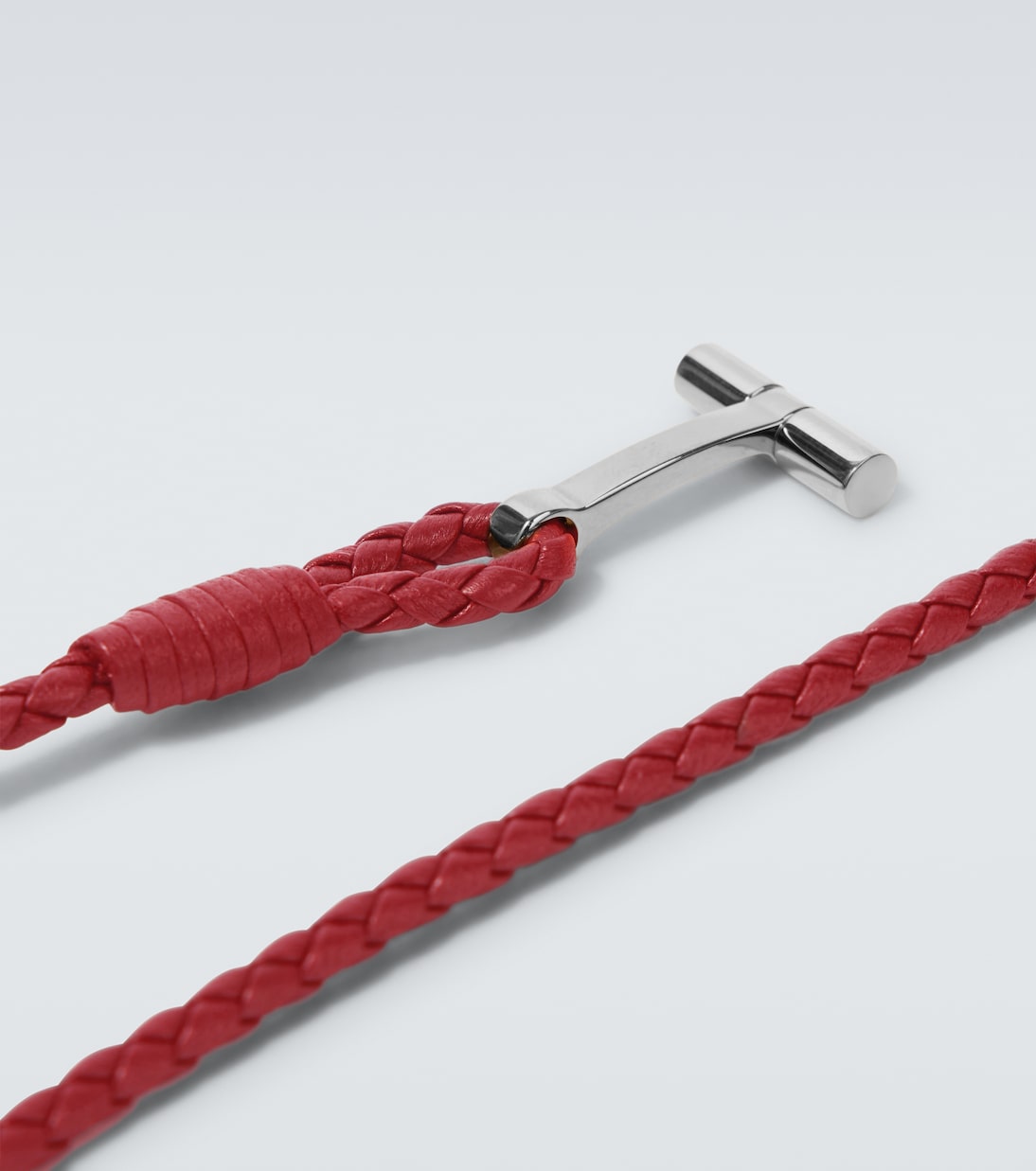Bracelet T en cuir tressé | Tom Ford