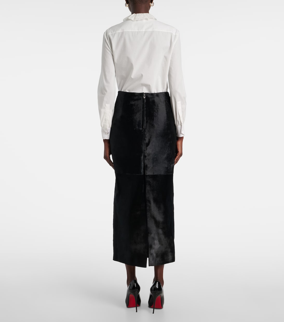 Elisse calf hair pencil skirt | Nour Hammour