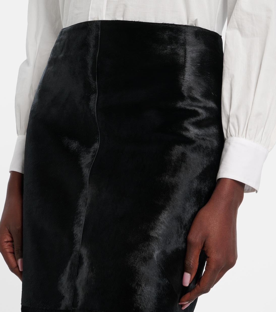 Elisse calf hair pencil skirt | Nour Hammour
