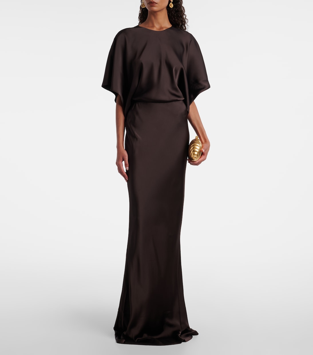 Obie draped satin gown | Norma Kamali