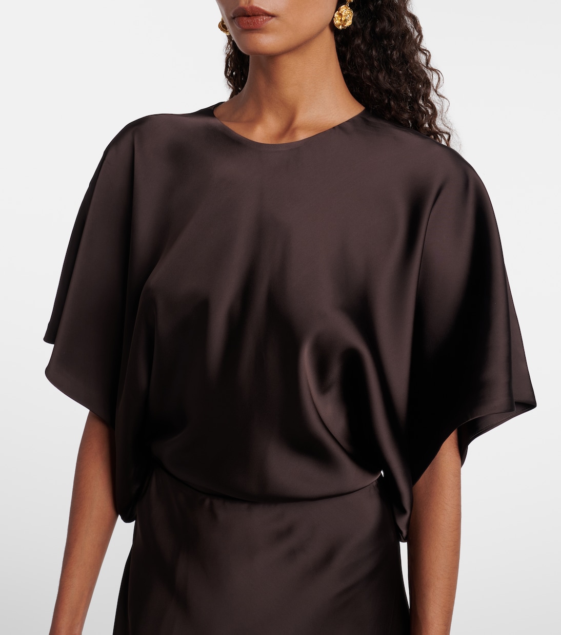 Obie draped satin gown | Norma Kamali
