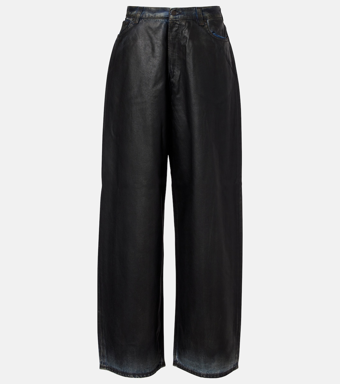2023 mid-rise wide-leg coated jeans | Acne Studios