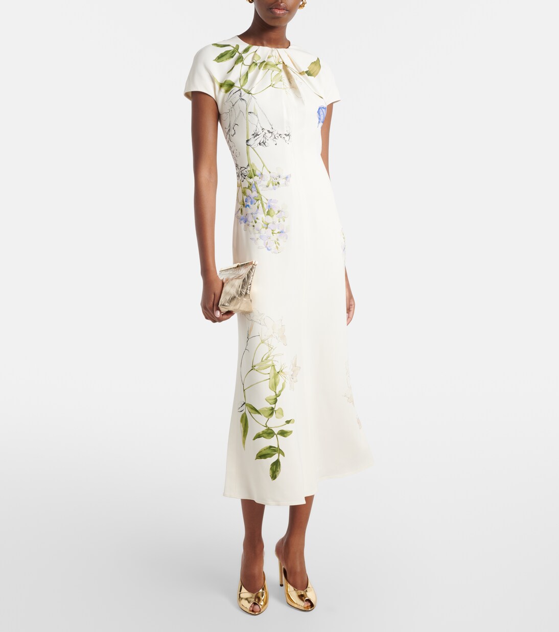 Floral midi dress | Monique Lhuillier