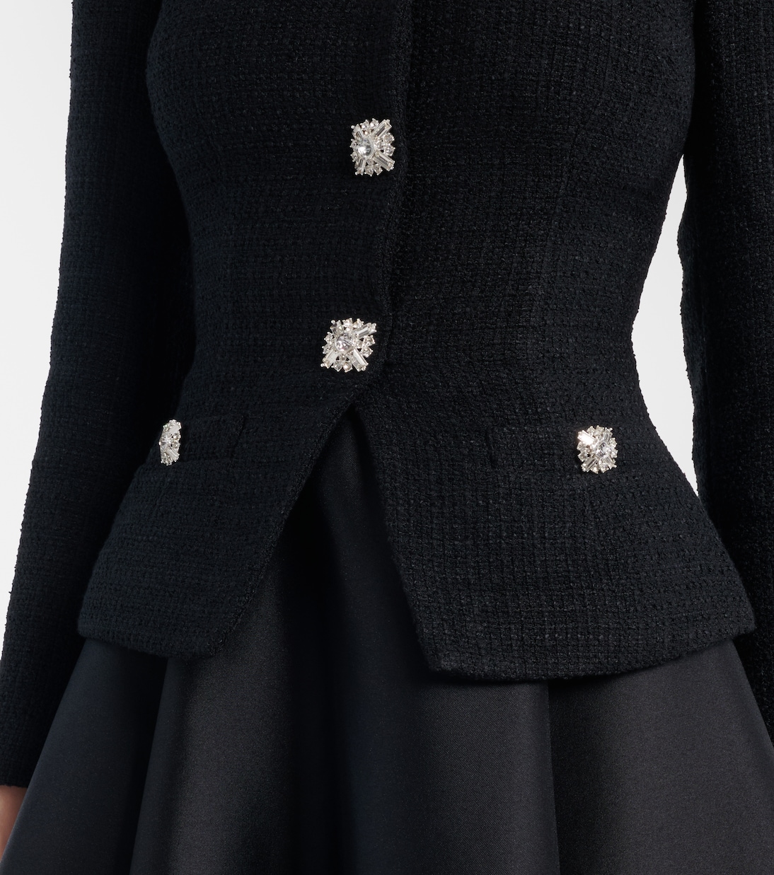 Midikleid aus Bouclé und Taft | Self-Portrait