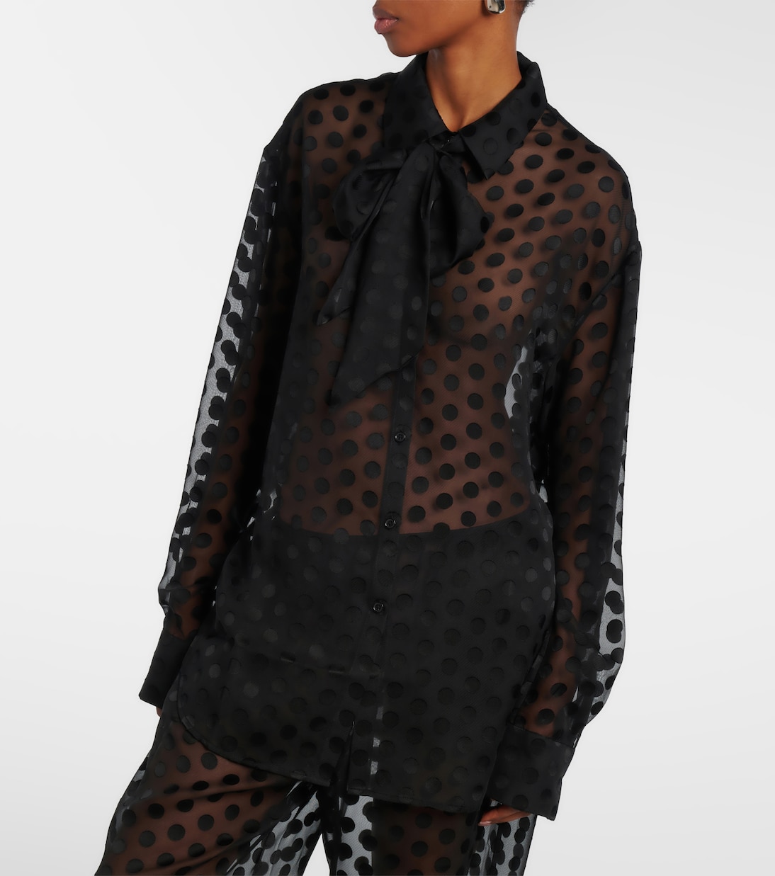 Peri polka-dot sheer shirt | The Frankie Shop