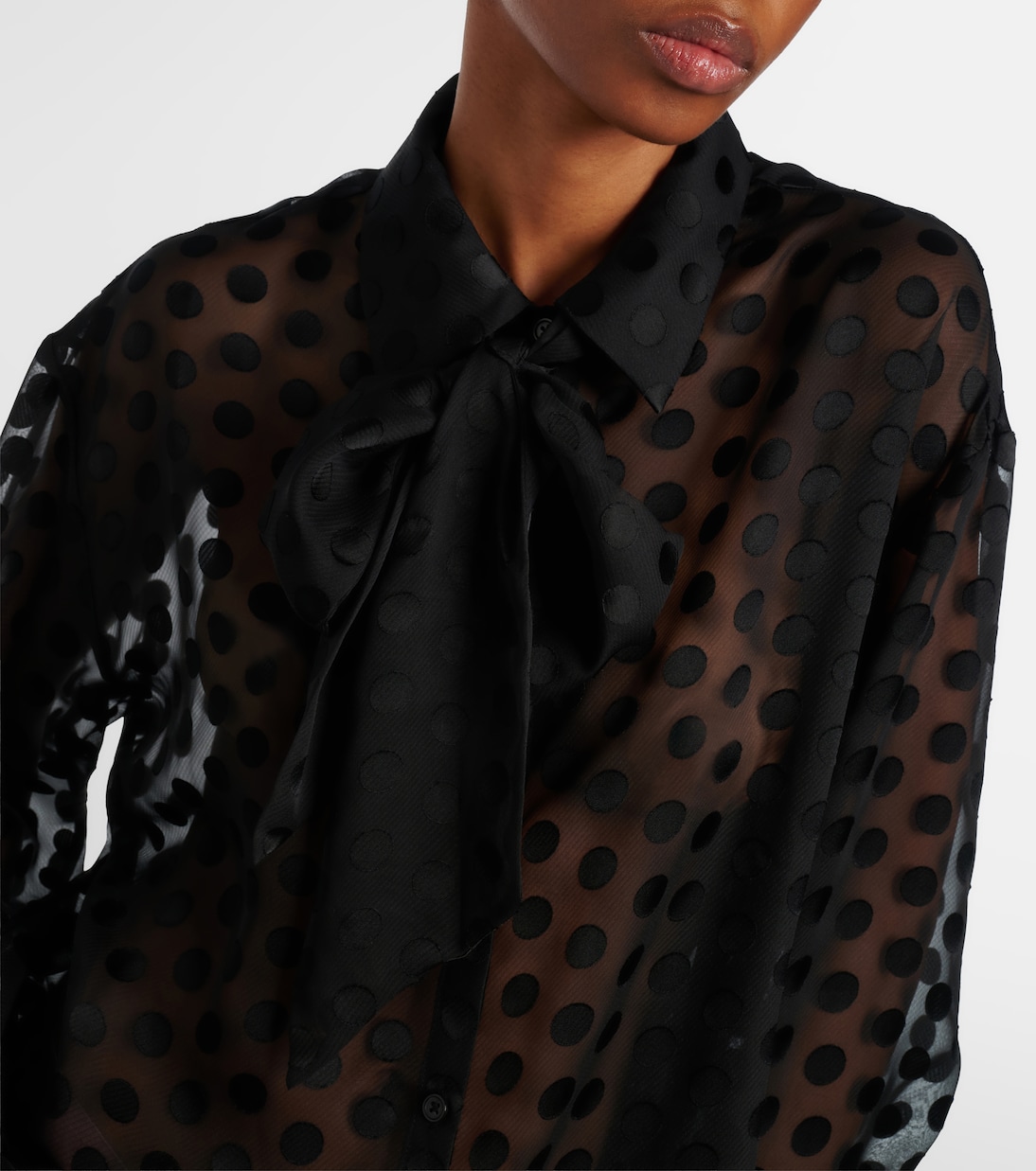 Peri polka-dot sheer shirt | The Frankie Shop