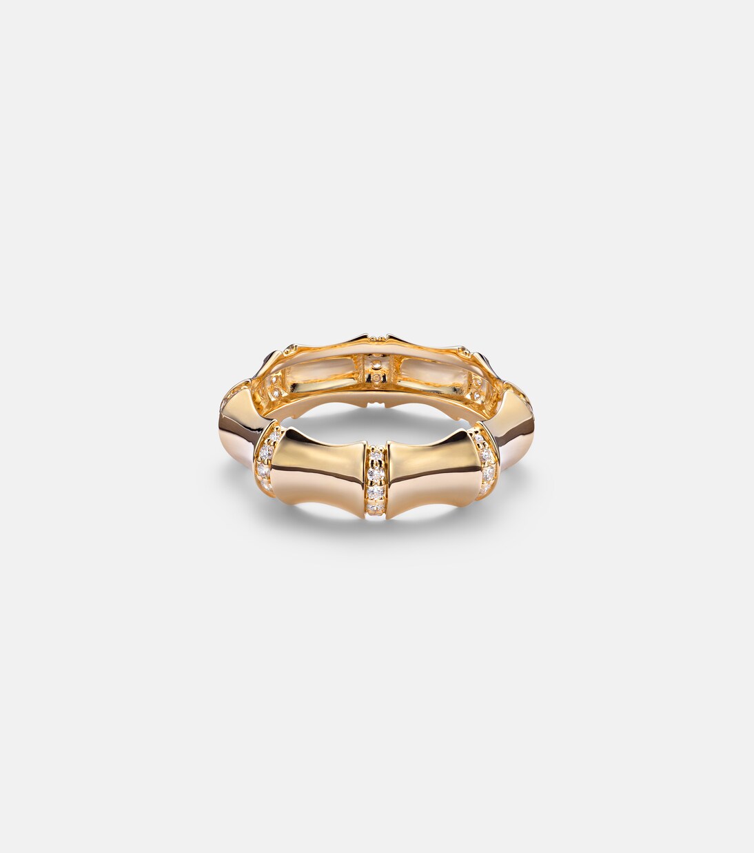 Bamboo Resort 14kt gold (585/1000) ring with diamonds | Stone and Strand