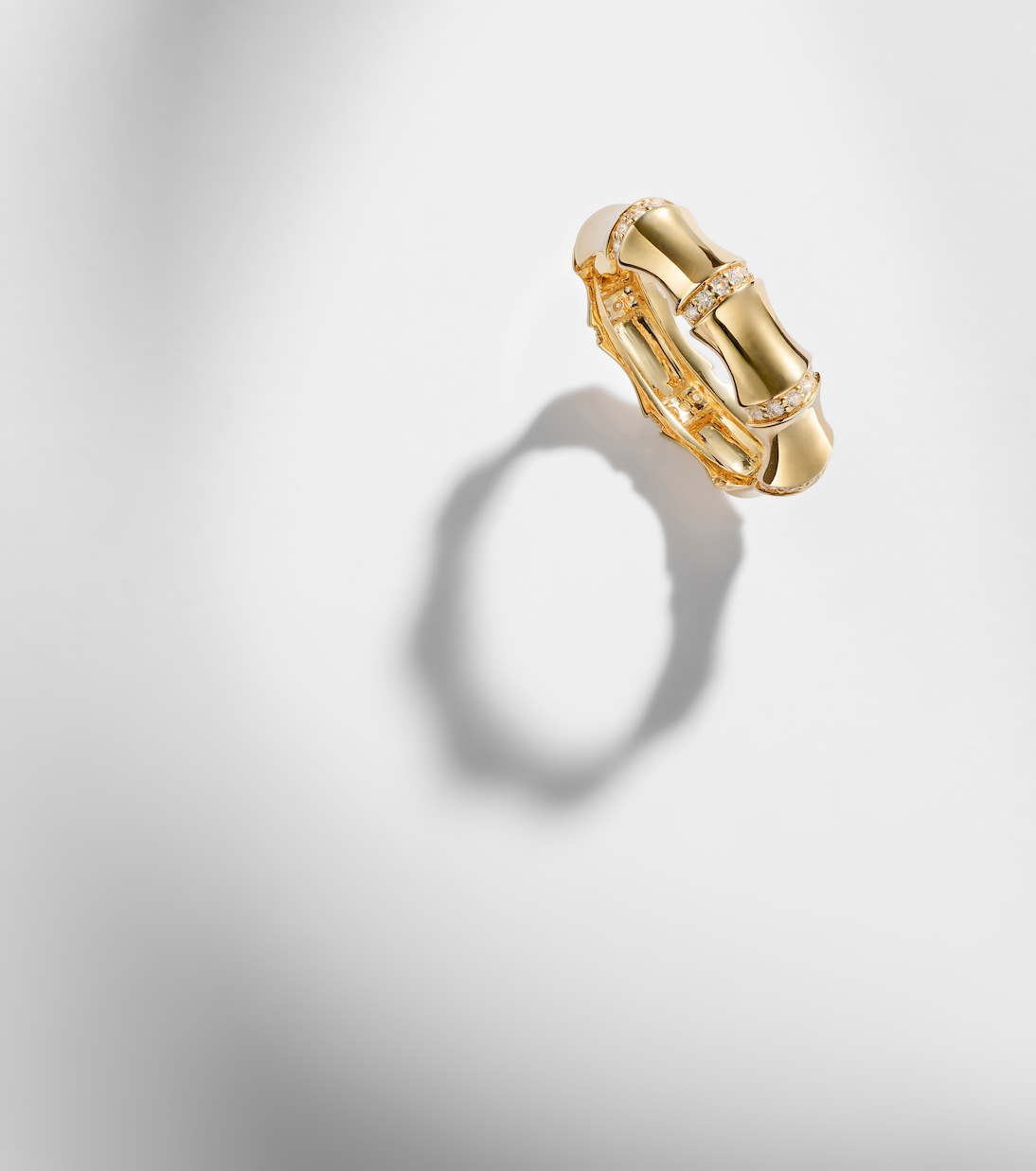 Bamboo Resort 14kt gold (585/1000) ring with diamonds | Stone and Strand