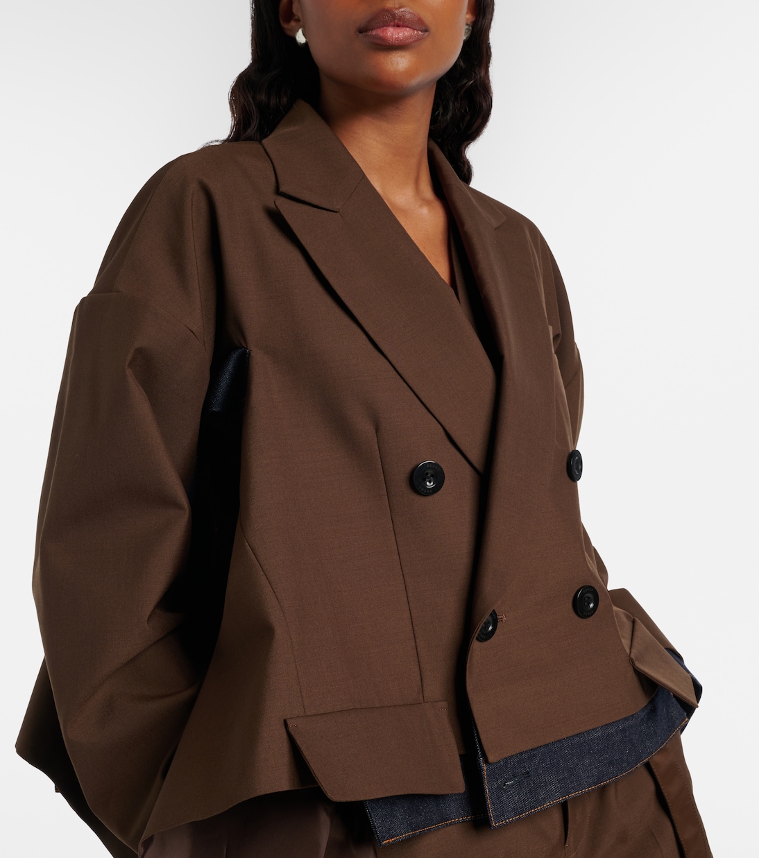 Denim-trimmed jacket | Sacai