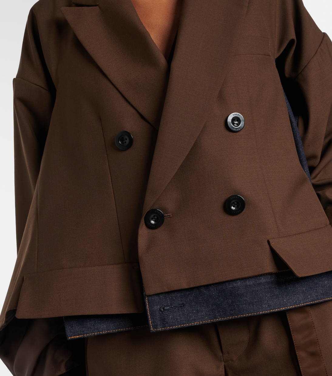 Denim-trimmed jacket | Sacai