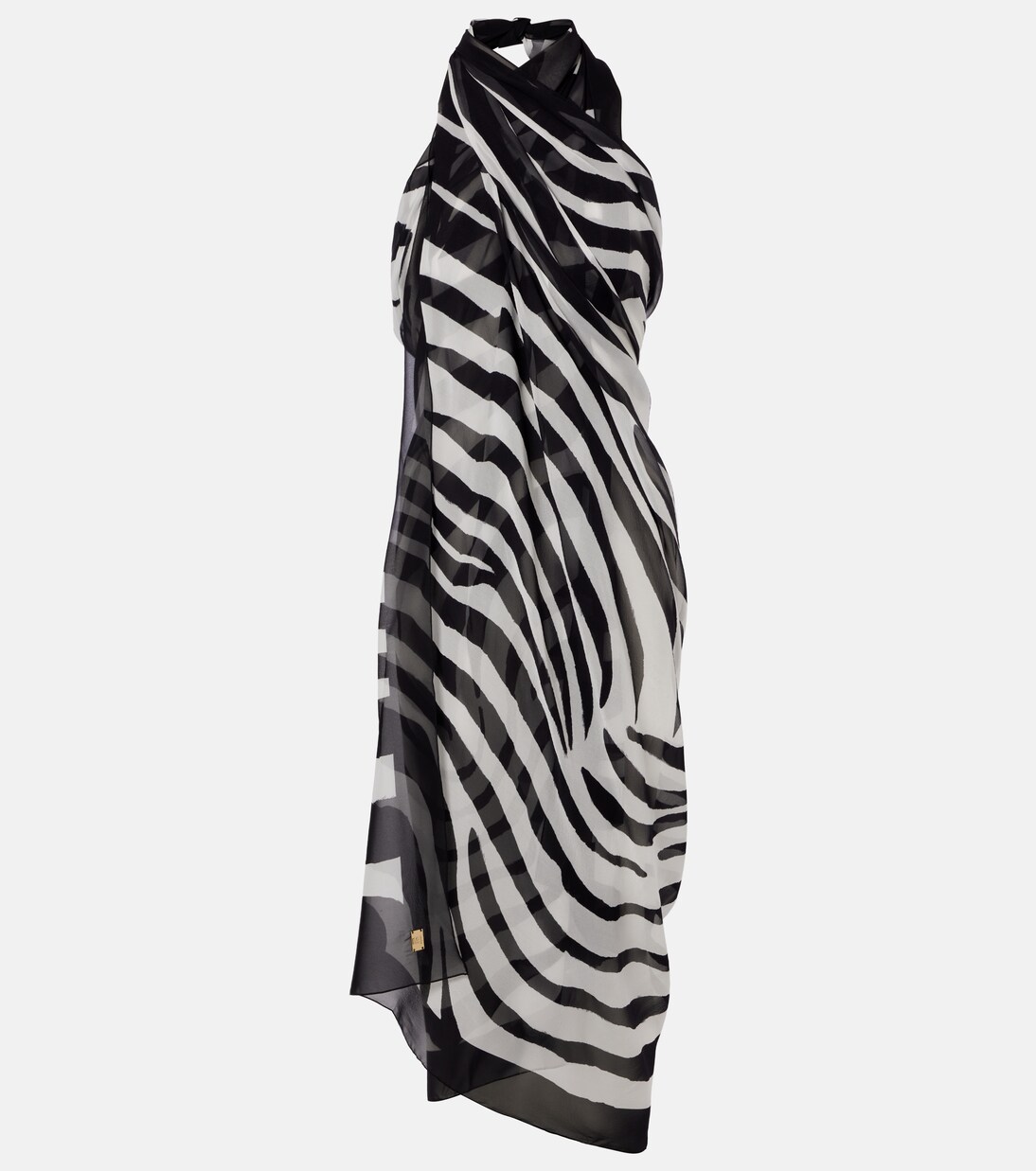 Zebra-print silk beach cover-up | Balmain