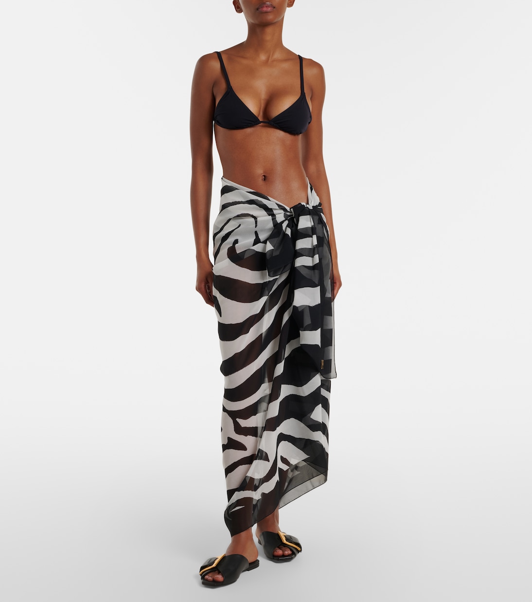 Zebra-print silk beach cover-up | Balmain