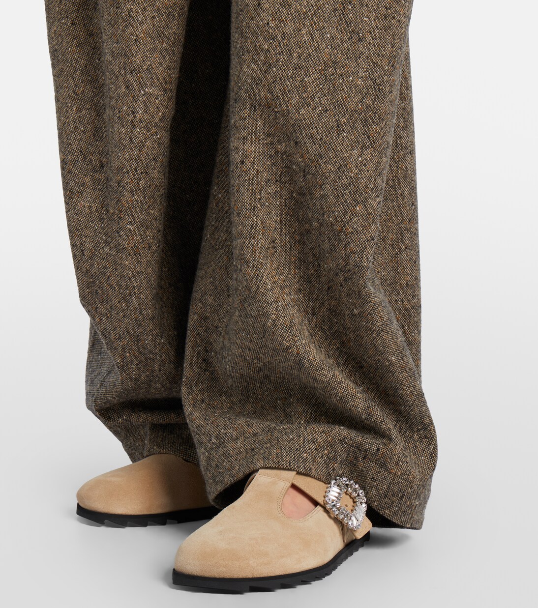 Slidy Viv' embellished suede mules  | Roger Vivier