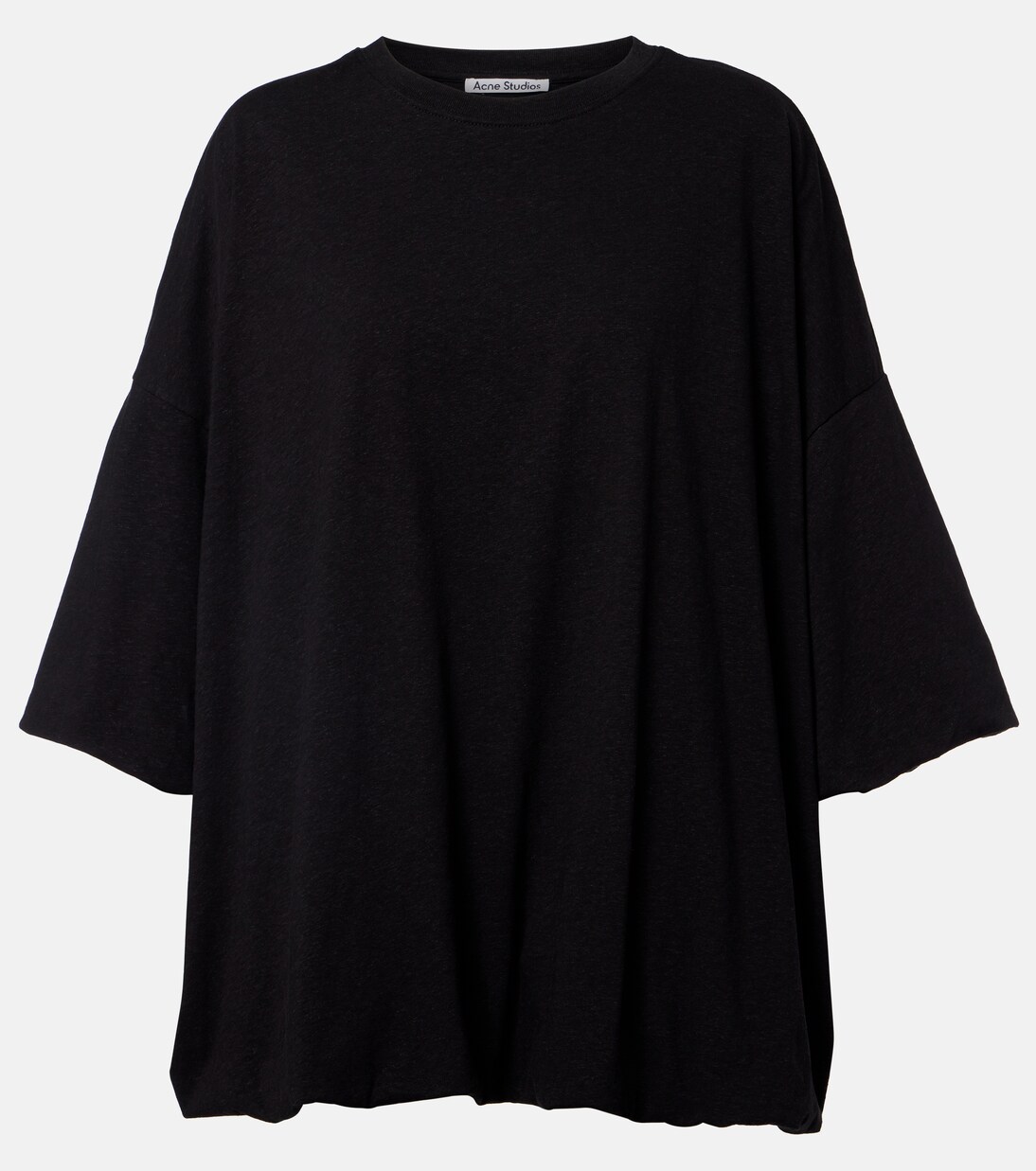 Eniko logo gathered cotton-blend jersey T-shirt | Acne Studios