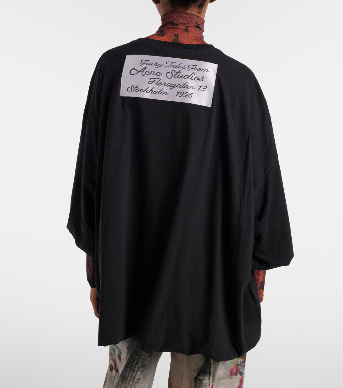 Eniko logo gathered cotton-blend jersey T-shirt | Acne Studios