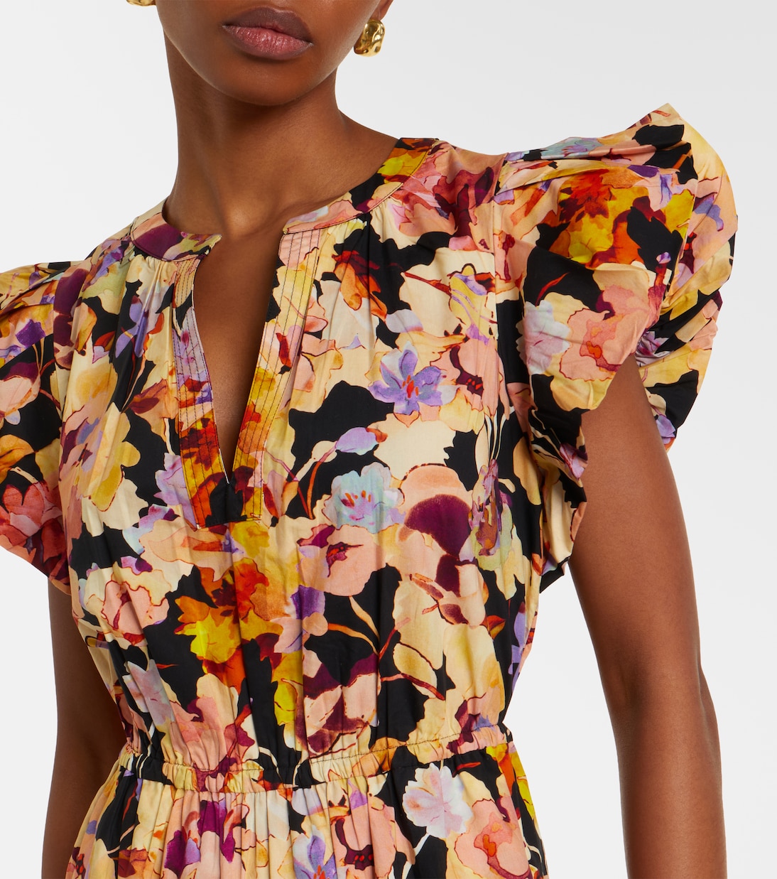 Vestido midi Marin en popelín de algodón de algodón | Ulla Johnson