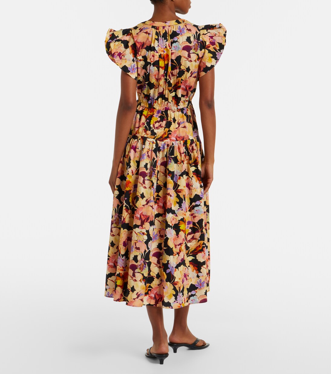 Vestido midi Marin en popelín de algodón de algodón | Ulla Johnson