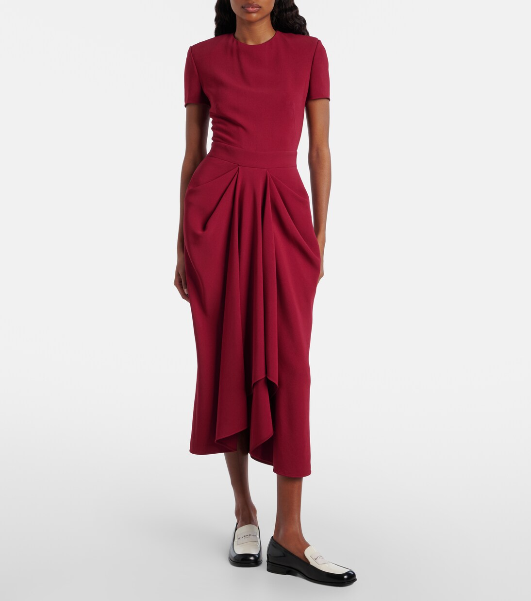 Asymmetrical draped midi dress | Givenchy