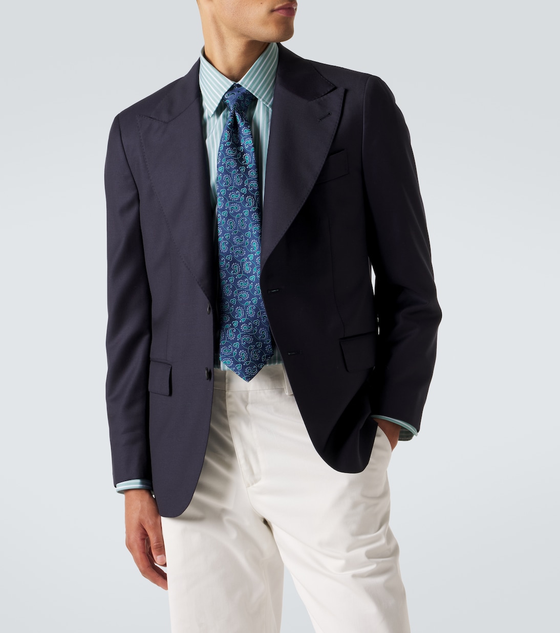 Silk paisley jacquard tie | Charvet