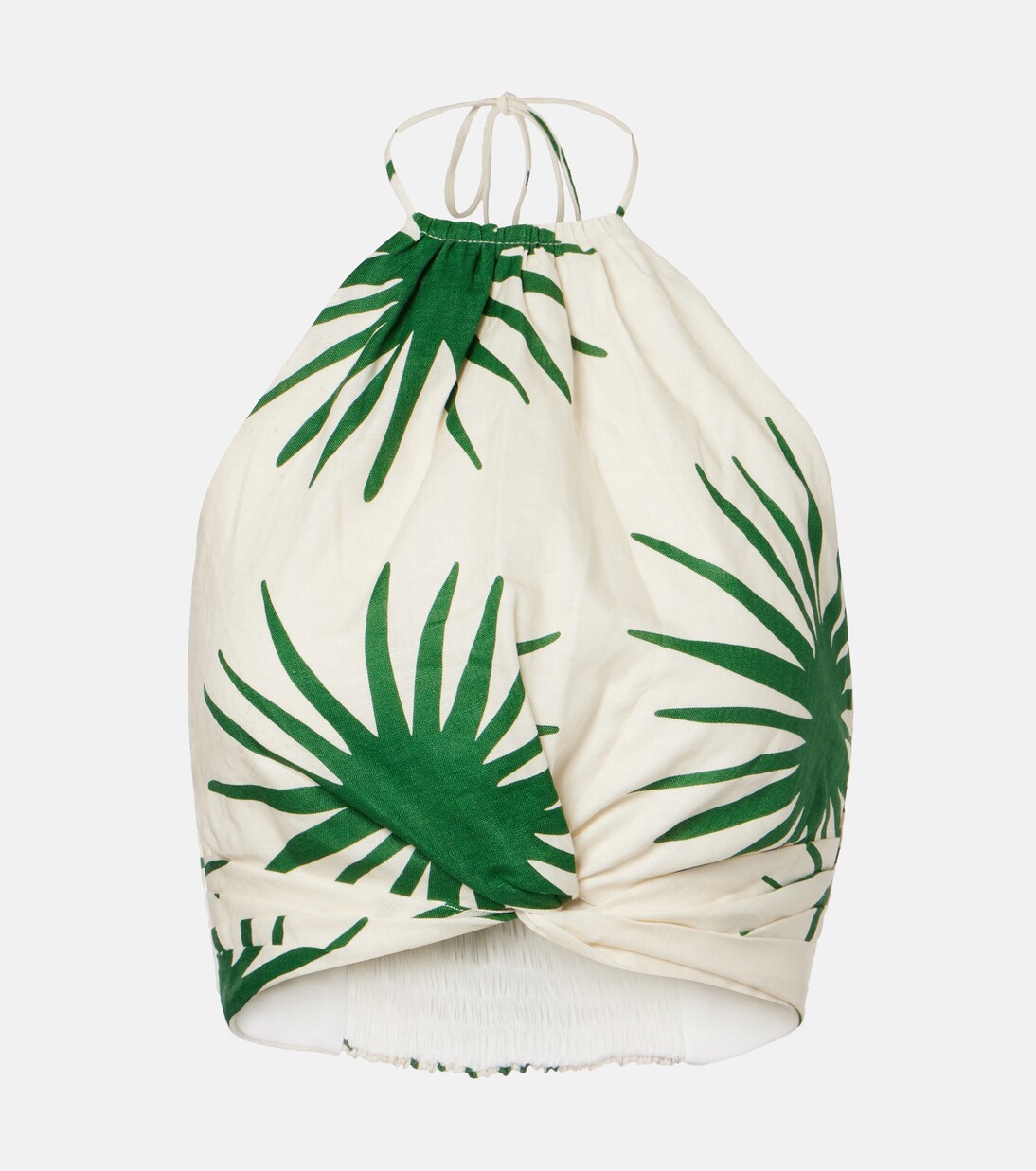 Top court Lodi en lin imprimé | Cala de la Cruz