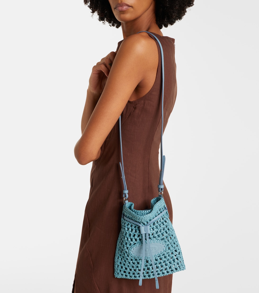 EBL Mini raffia-effect bucket bag | Tod's