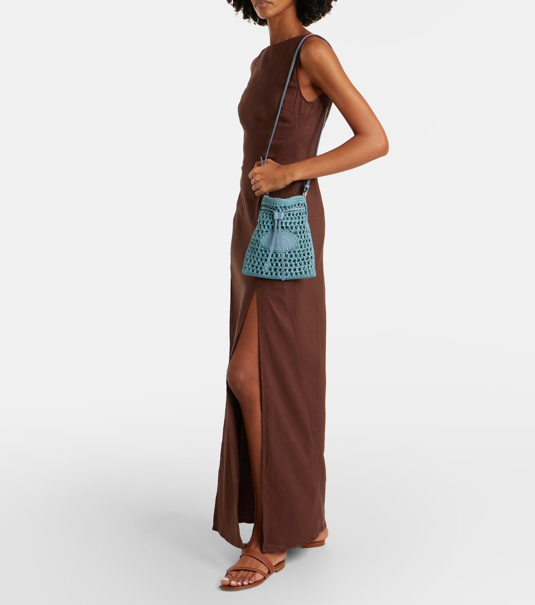 EBL Mini raffia-effect bucket bag | Tod's